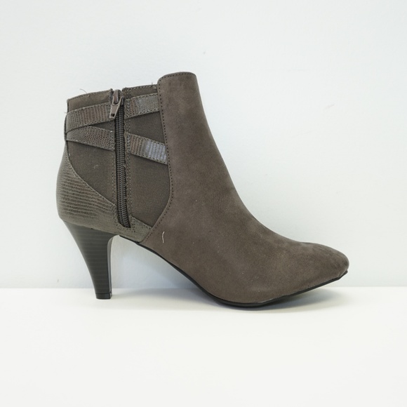 NEW Apri High Heel Ankle Boot Bootie Gray Grey 10 - Picture 5 of 8